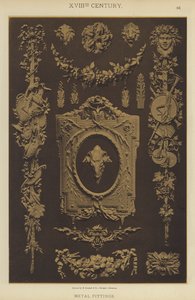 XVIII. århundrede, metalbeslag (farve litho) af German School