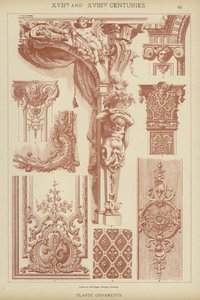 XVII. og XVIII. århundrede, plastik ornamenter (farve litho) af German School