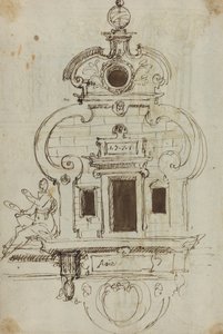 Murmonument med en armillarkugle [verso] af German or Austrian 16th Century