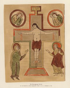 Jesu Kristi korsfæstelse (farvelitografi) af German School