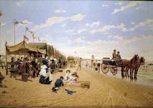 Sanlucar strand, 19. århundrede (oliemaleri) af Germán Álvarez Algeciras