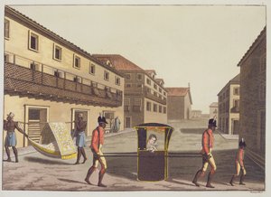 Kuld i St. Sebastian Street (farvegravering) af Gerolamo Fumagalli