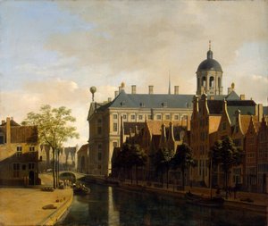 Nieuwezijds Voorburgwal med Amsterdams rådhus