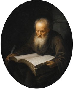 Gammel lærd med en bog af Gerrit Dou