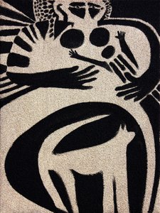 First Born, 2014 (sand og akryl på lærred) af Gerrit Greve