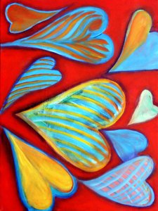 G Hearts 15, 2016 (akryl på lærred) af Gerrit Greve