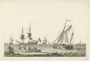 udsigt over floden Forskellige både på bølgerne (serietitel) af Gerrit Groenewegen