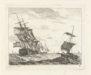 Sejlskibe på oprørt hav Havlandskaber med skibe (serietitel)