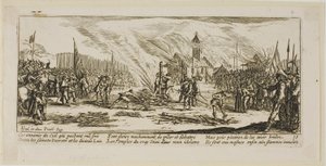The Stake, planche 13 fra Krigens store elendighed af Gerrit Lucasz van Schagen