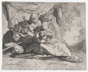 Resten på flugten til Egypten, 1593. af Gerrit Pietersz Sweelink