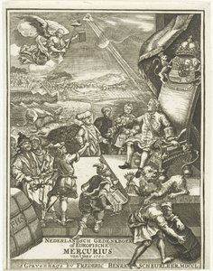Titelside for European Mercury fra 1750 af Gerrit Sibersma (possibly)