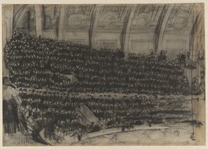 Tilskuere på tilskuerpladserne i Cirkus Carré af Gerrit Willem Dijsselhof