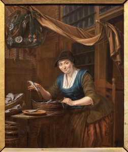 Fiskehandleren. Maleri af Gerrit Zegelaar (1719-1794), olie på træ, midten af 1700-tallet. Museum of Fine Arts i Angers. af Gerrit Zegelaar
