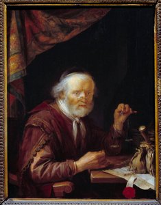 Guldvægteren. Maleri af Gerard Dou (1613-1675) Ec. Hol.