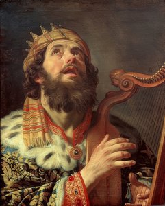 Kong David spiller på harpe. 1622 af Gerrit van Honthorst