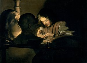 Kunstneren på arbejde af Gerrit van Honthorst