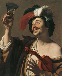 Den glade violinist af Gerrit van Honthorst