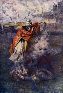 Duessa dispelled the Enchanted Cloud (farve litho) af Gertrude E. Demain (after) Hammond