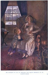 Min mor er forpustet og hviler sig i en albuestol af Gertrude E. Demain Hammond