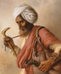 Hasan, vandbærer for kunstneren og hendes mand i Simla i 1908