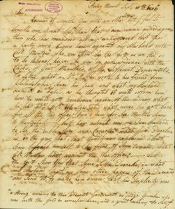 Brev underskrevet Gertrude Joan Senf, Rocky Mount, til Thomas Jefferson, 11. september 1806 af Gertrude Joan Senf