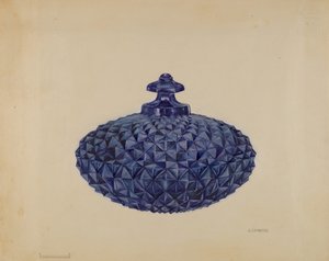 Overdækket smørfad, ca. 1936. af Gertrude Lemberg