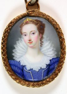 En dame kaldet Elizabeth Robinson Fru Montagu (emalje) af Gervase (attr.to) Spencer