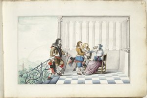 Selskab på en terrasse af Gesina ter Borch (signed by artist)