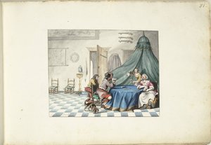 Kortspillere i et interiør af Gesina ter Borch (signed by artist)