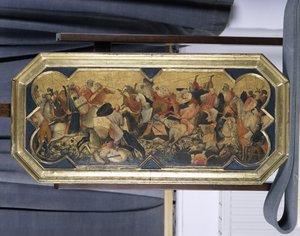 Slagscene med østlige riddere, ca. 1425 (tempera på poppeltræ)