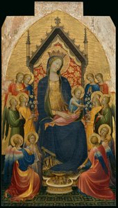 Madonna og barn med musikalske engle, ca. 1410 (tempera og bladguld på panel)