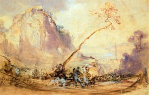 Sorrento Landscape, ca 1848, af Giacinto Gigante (1806-1876), akvarel, 34x51 cm. af Giacinto Gigante