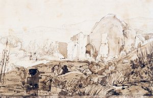 Dianas tempel i Baia, ca. 1844