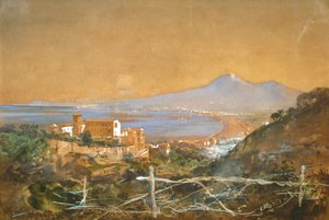 Napolibugten, af Giacinto Gigante, akvarel af Giacinto Gigante