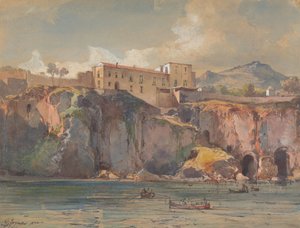 Udsigt over klipperne nær Amalfi af Giacinto Gigante