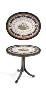 Mikromosaikbordplade, Rom, slutningen af det 18. århundrede (mosaik, ormolu-monteret ibenholt og satintræ) af Giacomo (attr. to) Raffaelli