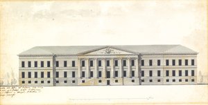 Forhøjning af facaden af Videnskabsakademiet i St. Petersborg