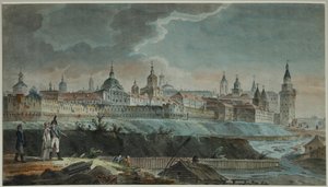 Udsigt over Neglinnaya-floden og Kitay-gorod fra Petrovsky-pladsen, 1790