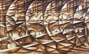 Dynamisk ekspansion og hastighed af Giacomo Balla