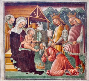 Tilbedelse af Magi, detalje fra Jesu liv