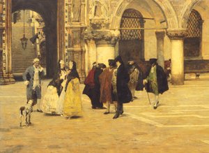 Spadseretur på pladsen i Venedig