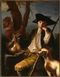 G.F.Cipper kaldet Il Todeschini, Hvilende Jæger / Maleri