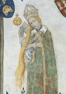 De ni værdige og de ni værdige kvinder, detalje af Etiopien, der reder hendes hår af Giacomo Jaquerio