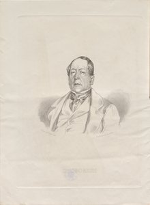 Portræt af komponisten Gioachino Antonio Rossini 1792-1868, 1852. af Giacomo Luzzati