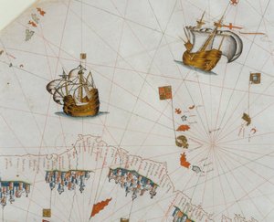 Et søkort, detalje over De Kanariske Øer, 1564