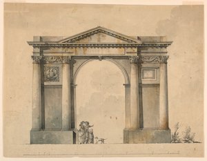 Design til en triumfbue for Napoleon IN, Bergamo, Italien