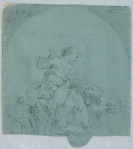 Design til Allegory of Sculpture af Giacomo Zampa