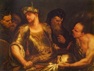 Bøddelen præsenterer Johannes Døberens hoved for kong Herodes