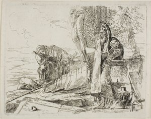 Stående filosof og to andre figurer, fra Capricci af Giambattista Tiepolo