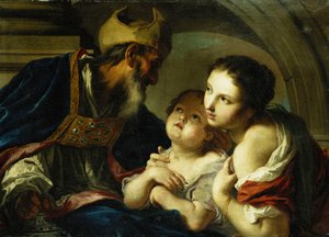 Sankt Nikolaus af Bari med to børn, af Giambettino Cignaroli